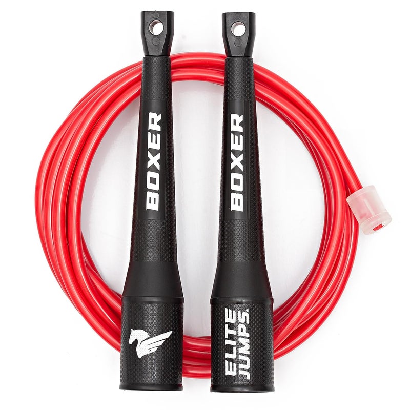 EliteSRS 10 Foot Outdoor Rated 5Mm Pvc, Boxer Jump Rope 3.0 with Smooth Action Polymer Handles and Ergonomic Slip-Resistant Dimpled Grips Red - Image 1